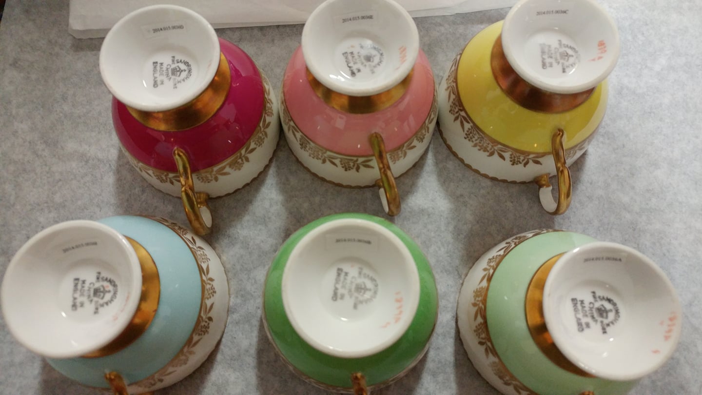 Tea cups upside down