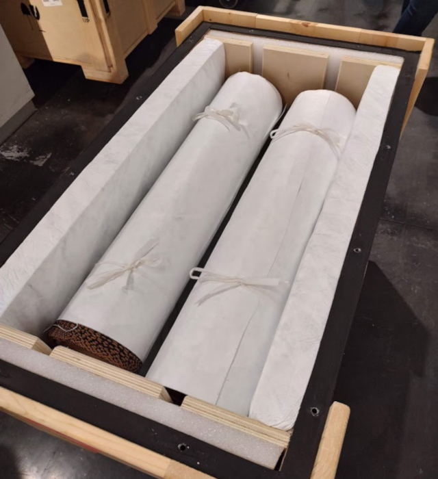 Image of objects packed for shipping.